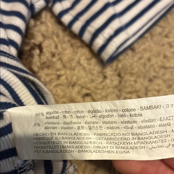 Zara Blue and White Striped Short Sleeve Tee - Picture 7 of 11